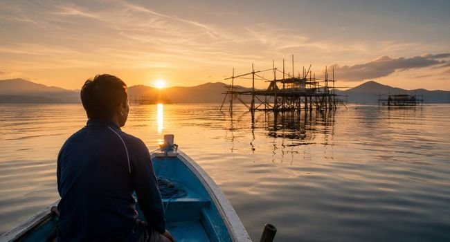Sunrise boat trip to whale shark point in Saleh Bay