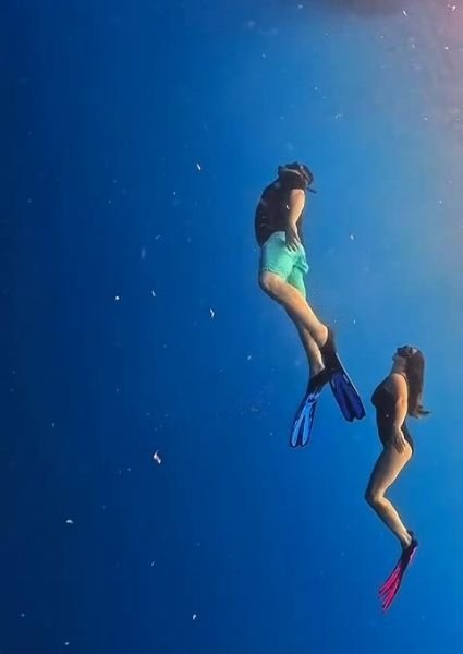 Freediving in Sumbawa blue water