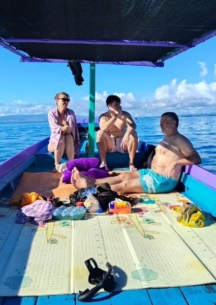 Travelers preparing for snorkeling in Sumbawa