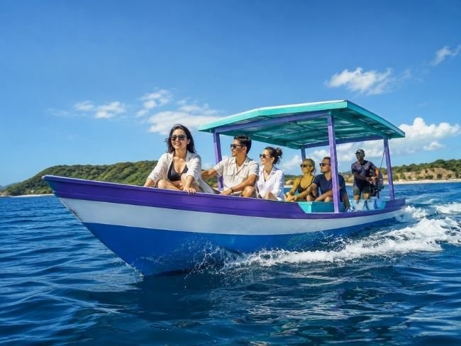 Sumbawa boat tour in deep blue water