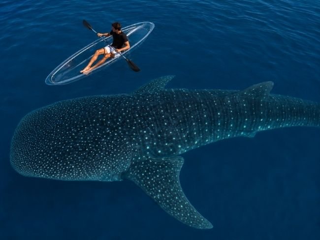 Whale shark clear kayak experience