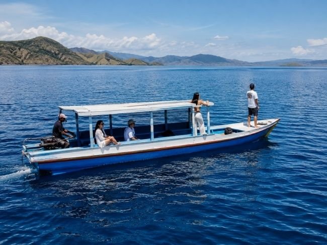 Whale shark tour boat from Sumbawa