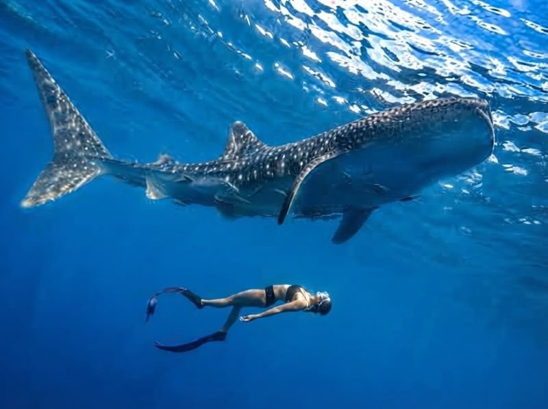 Labuhan Jambu whale shark swimming