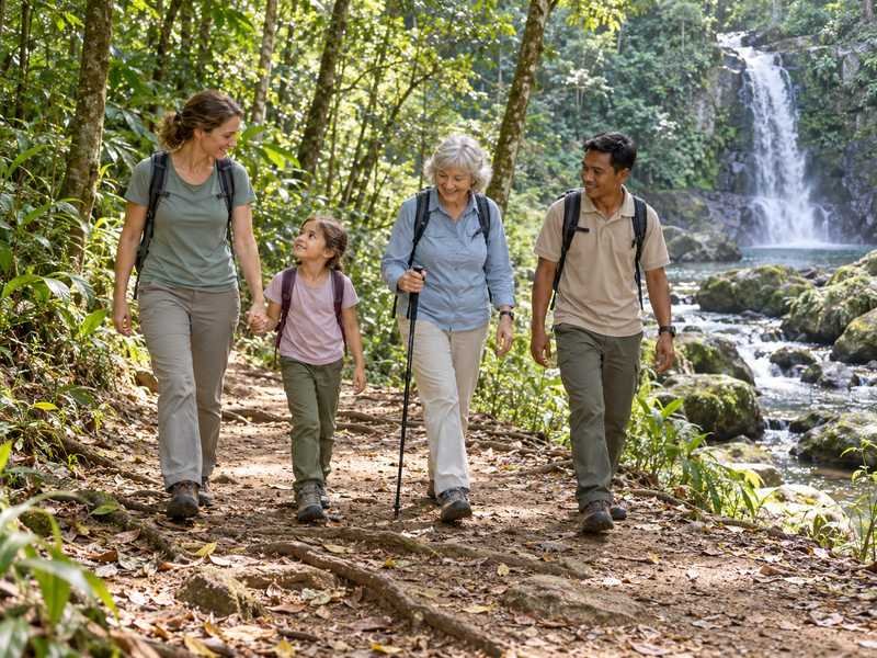 Family waterfall outing in Sumbawa
