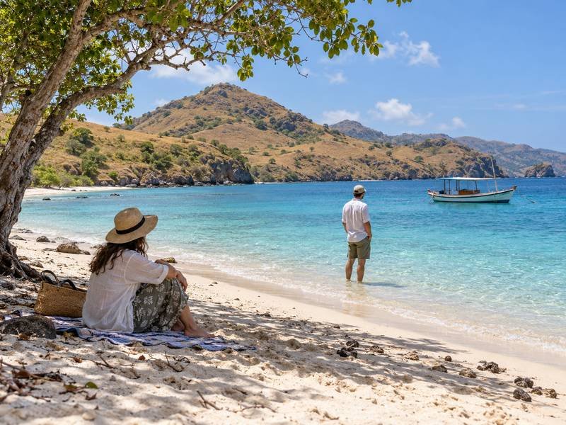 Relaxed beach day on Paserang Island