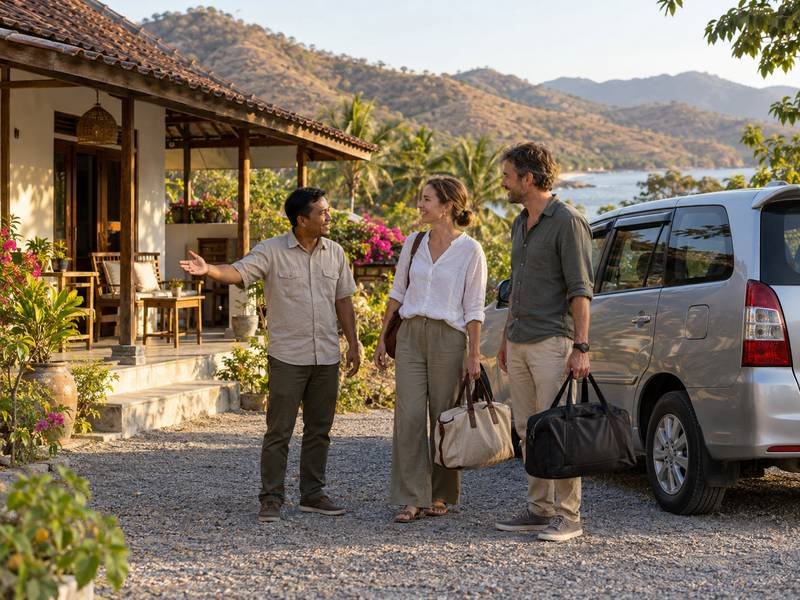 Sumbawa guesthouse arrival